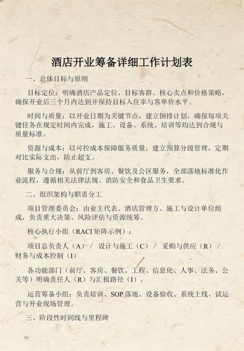 酒店筹备攻略:让开业更加顺利